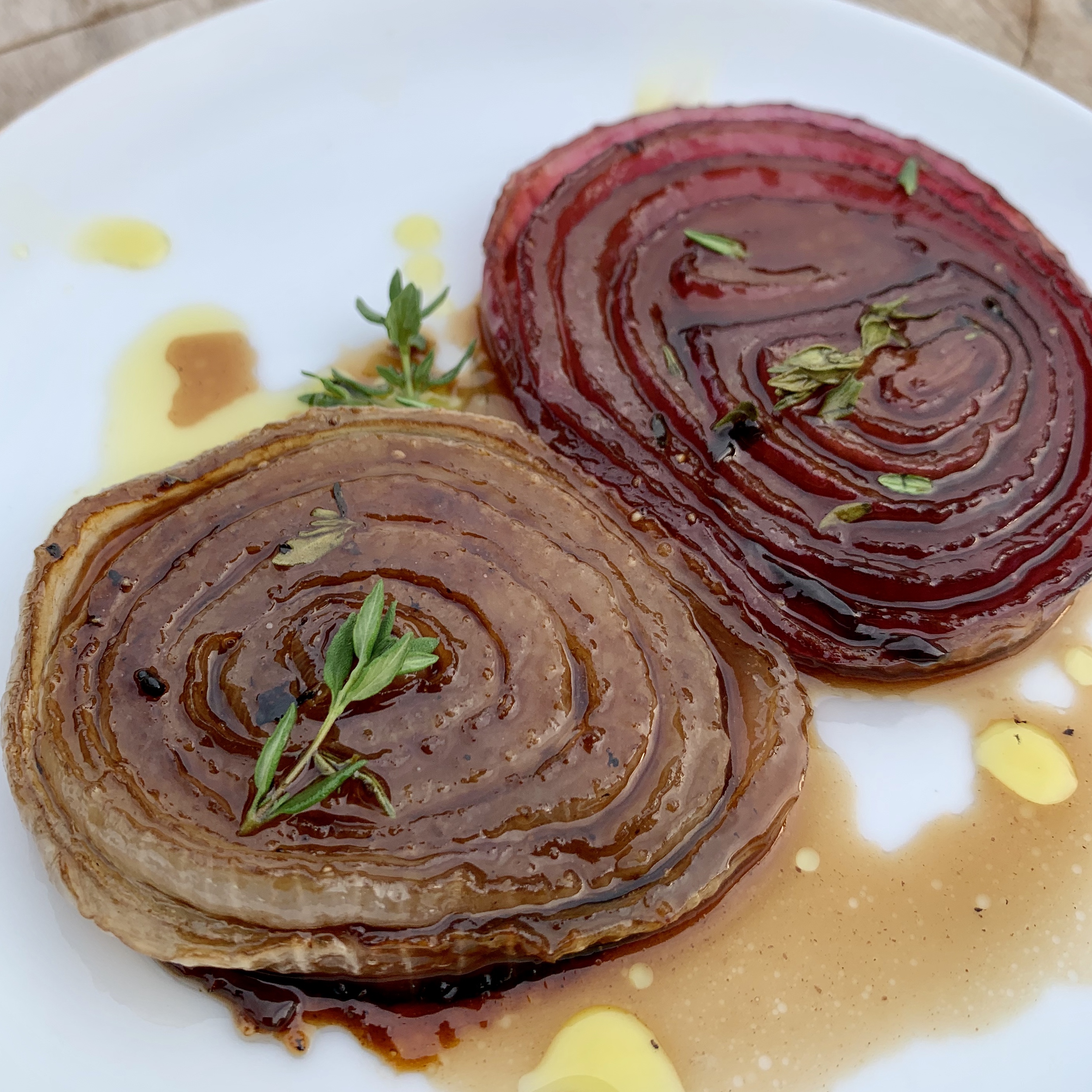 Pear Infused Balsamic Glazed Onions
