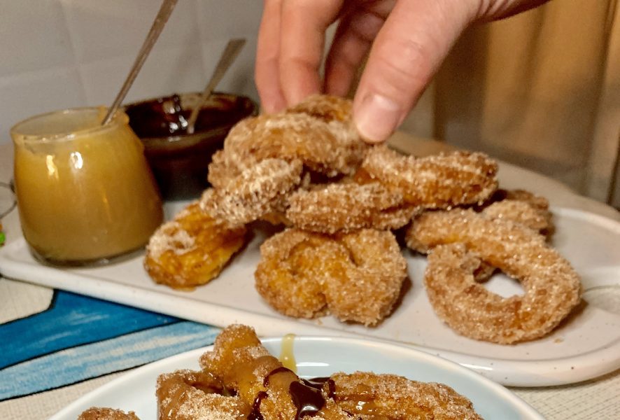 Sweet Potato Churros chocolate AND caramel, all on one plate? YES PLEASE!